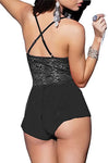 Lingerie One Piece Lace Crotchless Bodysuit online in USA